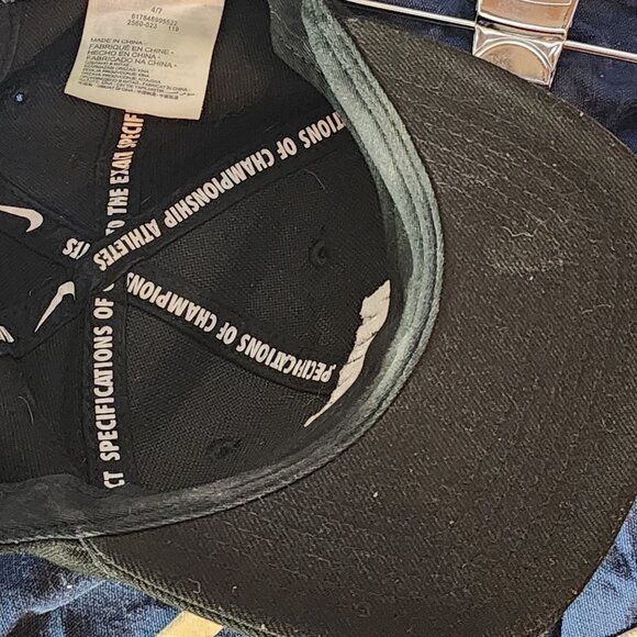 Nike True Limitless Black with White Swoosh Logo Kids Adjustable Hat Size 4-7 - Picture 11 of 16